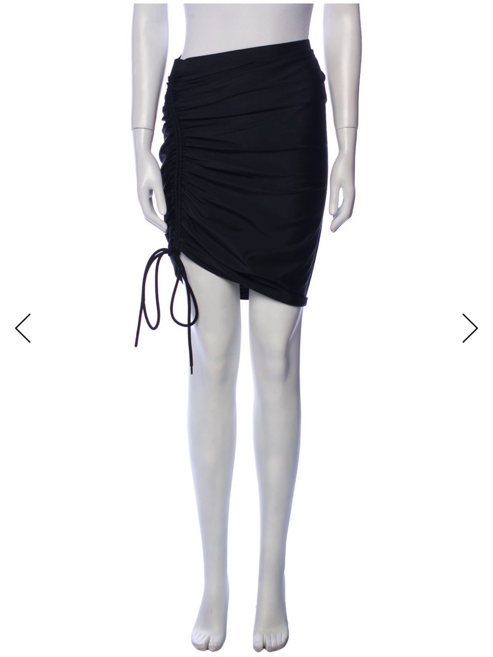 Balenciaga Black Ruched Side-Drawstring Mini Skirt